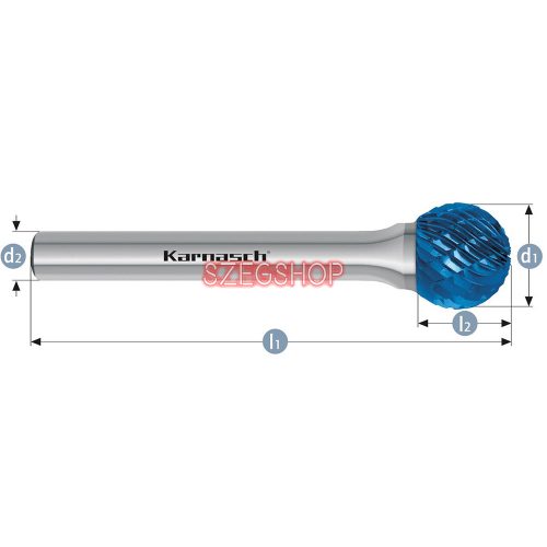Karnasch Rotorm.Blue-Tec KUD/ HP-3 d1= 16,0 / l2= 14 / d2= 6 / l1= 60mm