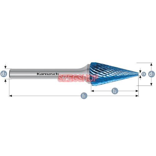 Karnasch Rotorm.Blue-Tec SKM/HP-3  d1= 8,0 / l2= 18 / d2= 6 / l1= 63mm