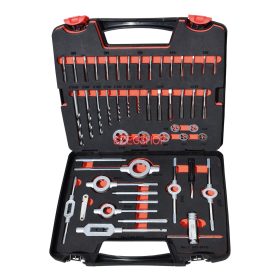   Abraboro kézi menetfúró és menetmetsző készlet 45r. HSS-G DIN352 [M3-tól M12-ig] fémkazettában