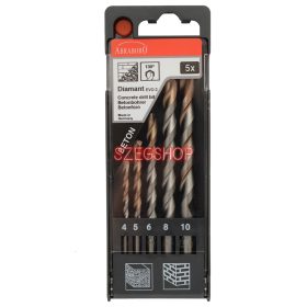   Abraboro kőzetfúró készlet 5r. hengeresszárú (4-10mm-ig) betonfúró Diamant EVO 2