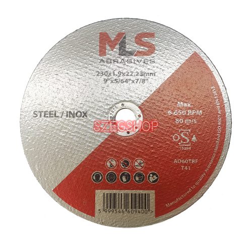 MLS vágókorong 230x1,9x22,23 T41 Steel-Inox