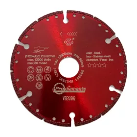   Prodiamante VBE125H2 125mm-es multivágó korong (fém, alu, beton, pvc)