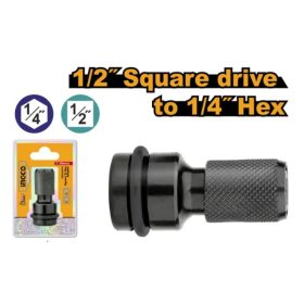 INGCO Dugókulcs adapter 1/2"-ról 1/4"-es bitekhez hex