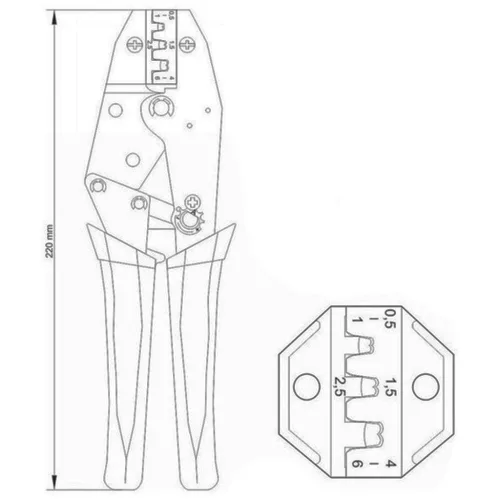 YATO Racsnis krimpelő fogó 230 mm/0,5-6,0 mm2