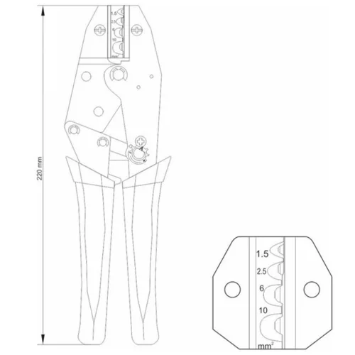 YATO Krimpelő fogó 230 mm/1,5-10 mm2