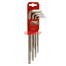   Abraboro imbuszkulcs készlet 9r. gömbvégű hosszú 1,5-10mm (6szög)