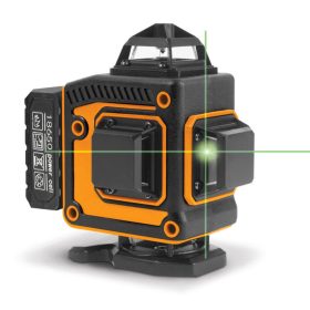   Handy Lézeres szintező szett – max 15 m – 16 zöld lézer – 3D/360° – 2 akkumulátor, 2 konzol, szemüveg Handy 10058