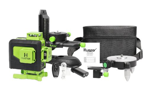 Huepar 904DG Lézerszintező, (4x360°),  zöld sugár, Hatótáv 25 m