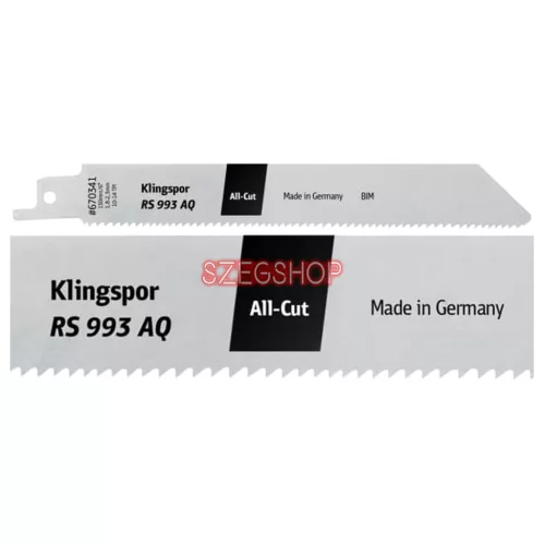 Klingspor RS 993 AQ Special 19/150 Bi-metál kardfűrészlap, mart, fogterpesztett 670341