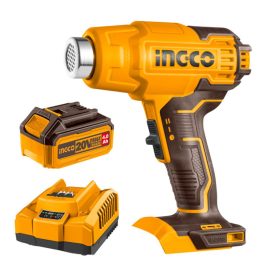  INGCO Akkus hőlégfúvó 550°C 20 V (1 x 4,0 Ah akku + töltő)