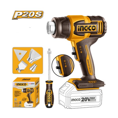 INGCO Akkus hőlégfúvó 550°C 20 V (akku és töltő nélkül)