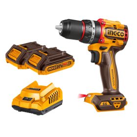   INGCO Akkus ütvefúró-csavarozó 66 Nm szénkefe nélküli 20 V (2 x 2,0 Ah akku + töltő) 