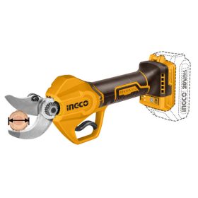   INGCO Akkus metszőolló 25 mm szénkefe nélküli 20 V (1 x 2,0 Ah akku + töltő)