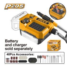 INGCO Akkus mini csiszoló 20 V (akku és töltő nélkül)