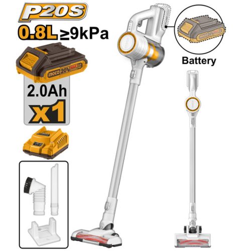 INGCO Akkus porszívó 0,8 l 20 V (1 x 2,0 Ah akku + töltő)