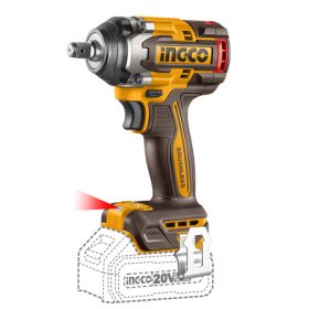   INGCO Akkus ütvecsavarozó 1/2" 500 Nm szénkefe nélküli 20 V (akku és töltő nélkül)