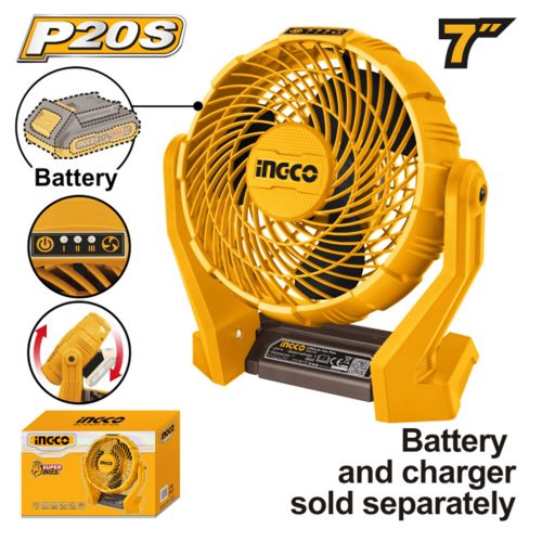 INGCO Akkus ventilátor 180 mm 20 V (akku és töltő nélkül)