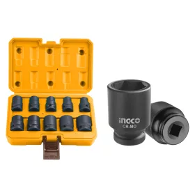   INGCO Gépi dugókulcs készlet 10 részes 1/2" 10-24 mm CrMo HKISSD12101