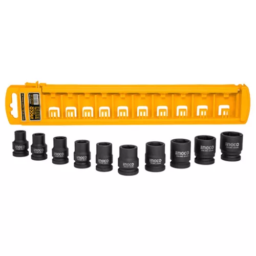 INGCO Gépi dugókulcs készlet 10 részes 1/2" 10-24 mm CrMo HKISSD12101