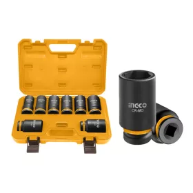   INGCO Gépi hosszú dugókulcs készlet 8 részes 3/4" 26-38 mm CrMo HKISSD34082L