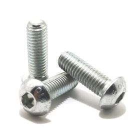   ISO7380-1 10.9 acél horg. M4x5 - hatlapú belsőkulcsnyílású félgömbfejű csavar, imbusz, dfejű