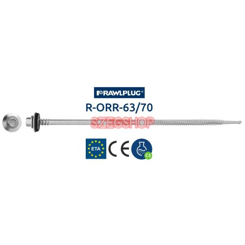 Rawlplug szendvicspanel csav. + EPDM (19mm) fához, betonhoz 6,3/7,0x155 nagy fúrástelj.