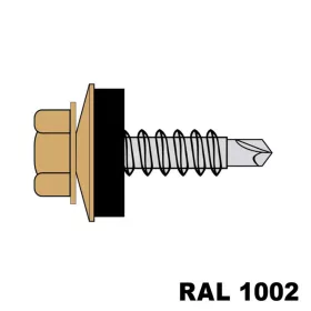   Fűzőcsavar + EPDM (14mm) acél RAL1002 (homoksárga) 4,8x19