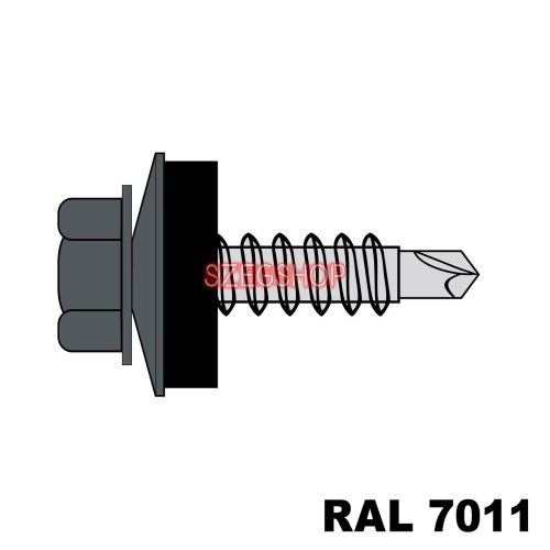 Fűzőcsavar + EPDM (14mm) acél RAL7011 (acélszürke) 4,8x19