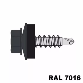   Fűzőcsavar + EPDM (14mm) acél RAL7016 (antracitszürke) 4,8x19