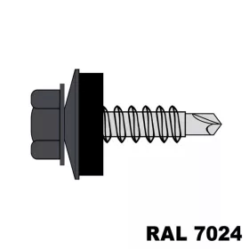   Fűzőcsavar + EPDM (14mm) acél RAL7024 (grafitszürke) 4,8x19