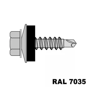   Fűzőcsavar + EPDM (14mm) acél RAL7035 (világosszürke) 4,8x19