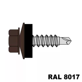   Fűzőcsavar + EPDM (14mm) acél RAL8017 (csokoládébarna) 4,8x19