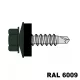 Hatlapfejű redukált hegyű önf. csav. fához + EPDM (14mm) acél RAL6009 (fenyőzöld) 4,8x35