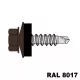 Hatlapfejű redukált hegyű önf. csav. fához + EPDM (14mm) acél RAL8017 (csokoládébarna) 4,8x35
