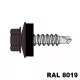 Hatlapfejű redukált hegyű önf. csav. fához + EPDM (14mm) acél RAL8019 (szürkésbarna) 4,8x35