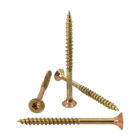   DIN7505 sülly TX acél horg. sárg. passz. 3x12 - süllyesztettfejű torx facsavar, faforgácslapcsavar